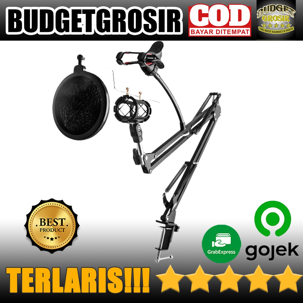 Condenser Microphone Stand Holder 360 Lazypod Clamp Professional Set - NB-35 - Black--TaffSTUDIO