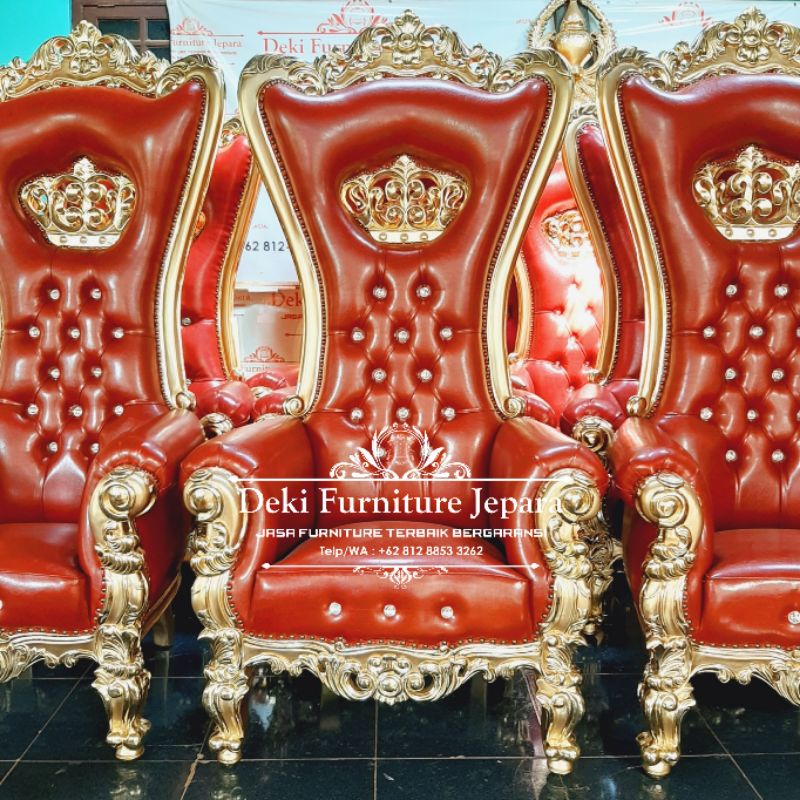 KURSI SYAHRINI 1+1+MEJA / KURSI SULTAN MEWAH / KURSI RAJA MEWAH / KURSI KERAJAAN / KURSI HOTEL
