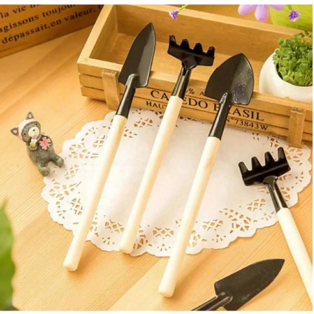 Set Sekop Garpu Cangkul Mini 3 in 1 / Alat Berkebun Sekop Mini / Garden Tools Ukuran Kecil