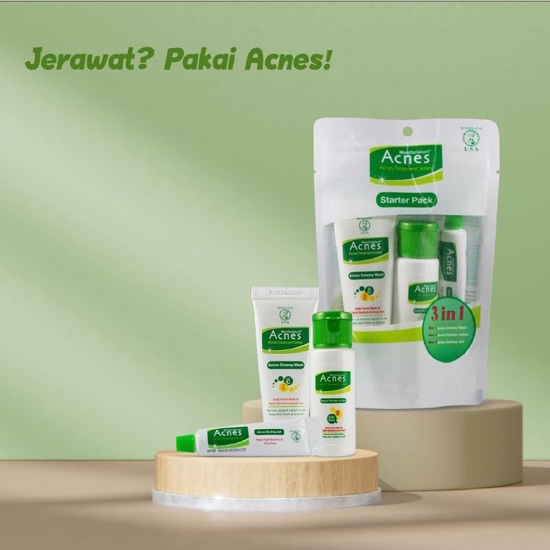 Jual Acnes starter pack (NEW PACK) 3 in 1 / acnes paket / acnes series