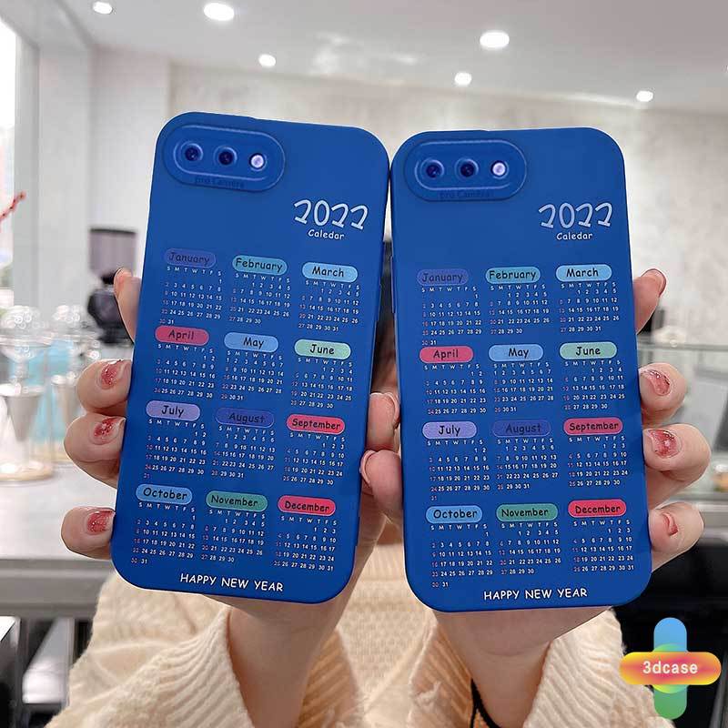 Casing Soft Case OPPO A54 A15 A5S A3S A16 A95 A7 A5 A9 A31 A53 2020 A12 A1K A16K A54S Reno 4 5F 4F A74 A15S A52 A11K A92 A35 A11 A93 A32 A72 A94 A53S F17 PRO A16S A12S 2022 Calendar Klein Blue Angel Eyes Camera Protector Case