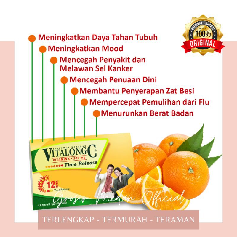 VITALONG C VITAMIN C AMAN DI LAMBUNG BAIK UNTUK DAYA TAHAN TUBUH ANTI VIRUS