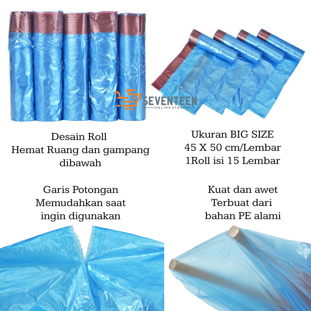 KANTONG PLASTIK SAMPAH GULUNGAN ROLL KANTONG SAMPAH SERBAGUNA DISPOSABLE GARBAGE BAGE