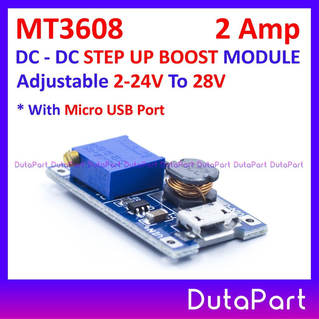 MT3608 2A * Plus Micro USB * DC Step Up Boost Converter Booster Module