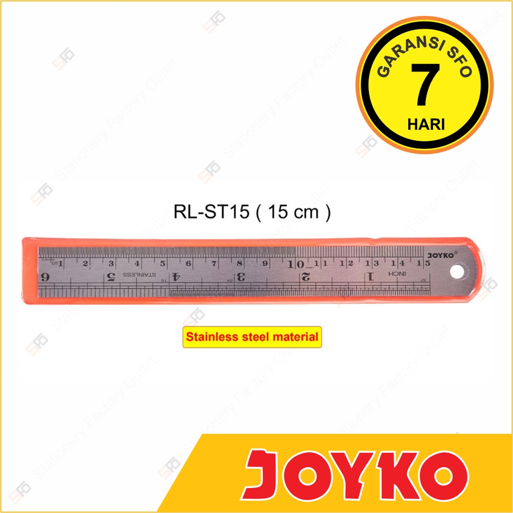 Jual Penggaris Besi Joyko 15cm Rl St15 Stainless Steel Ruler 15 Cm