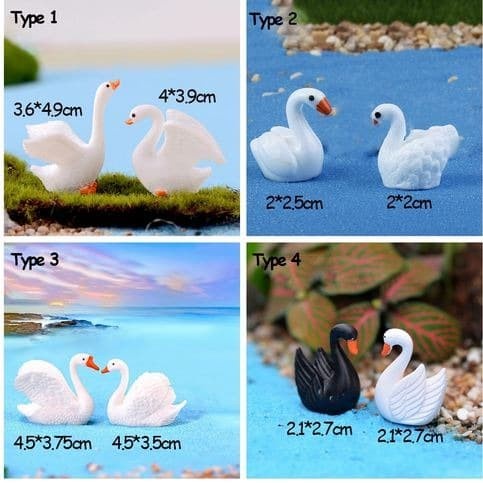 Miniatures - Terrariums - Fairy Garden - Animal_Swan Couple (2pcs)