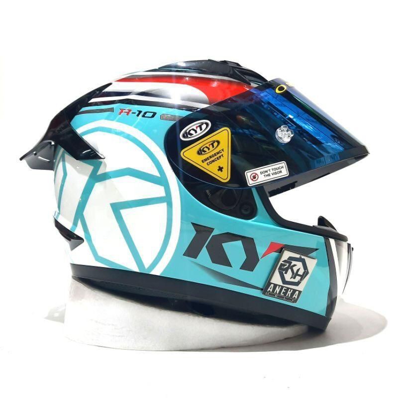 HELM KYT R10 AQUA MARIN/BLUE AQUA PAKET GANTENG