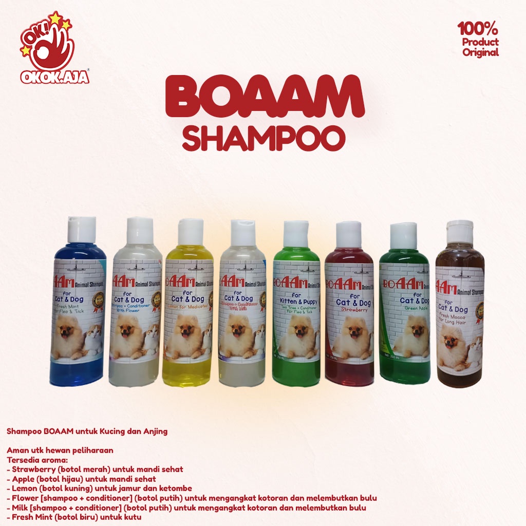 Shampoo wangi anti kutu untuk Anjing Kucing - BOAAM 250ml