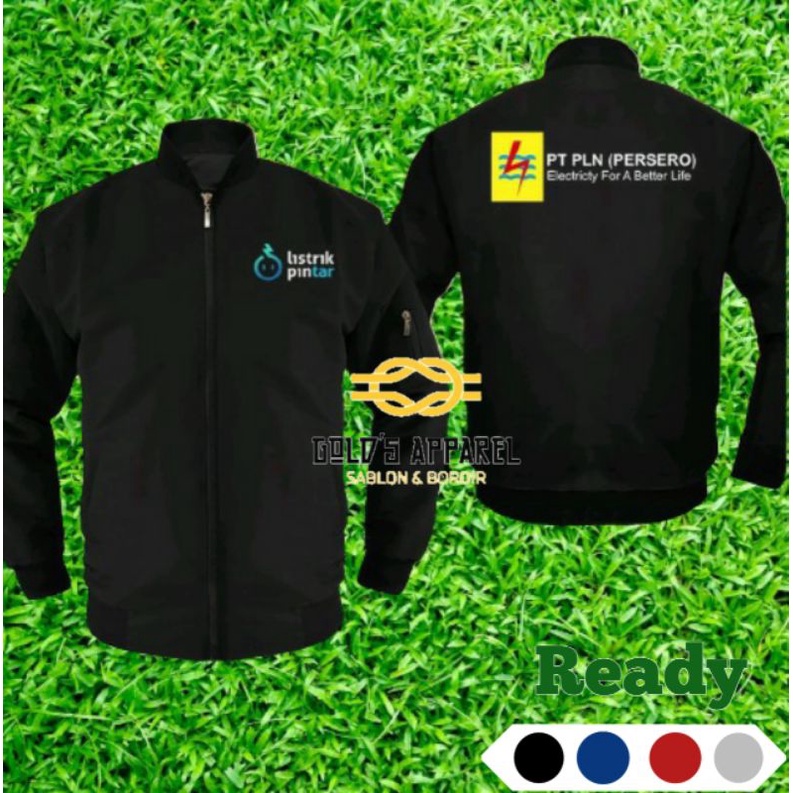 JAKET BOMBER PLN | JAKET CUSTOM BORDIR | JAKET BOMBER BORDIR | JAKET PERUSAHAAN CUSTOM | JAKET BORDI