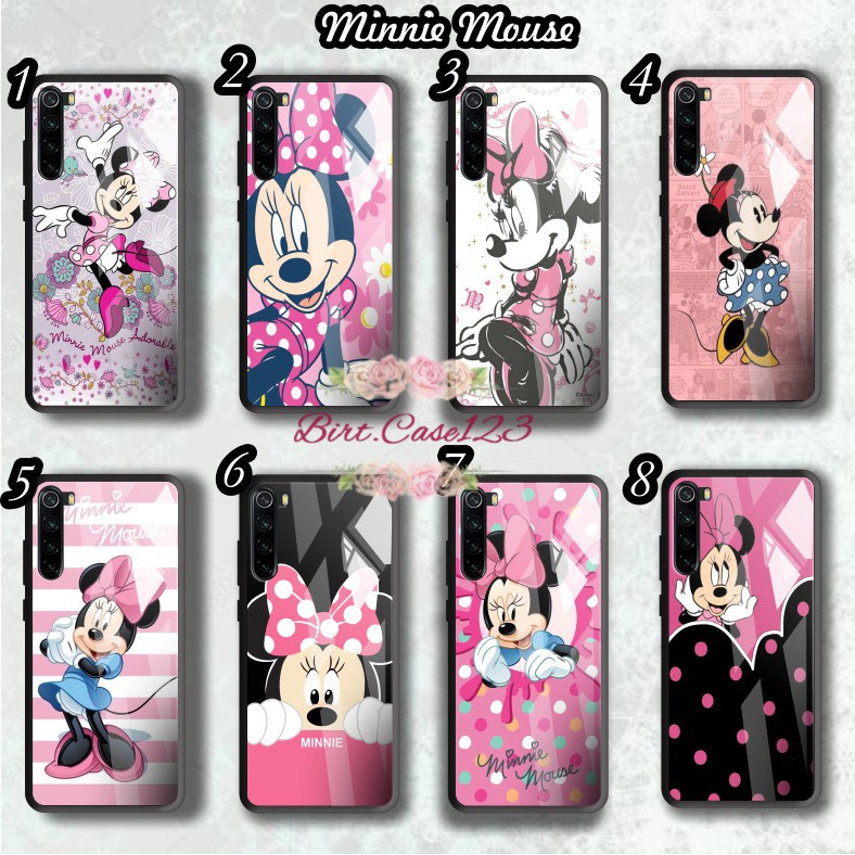 back case glass MINNIE MOUSE Iphone 5 6 6s 6+ 6s+ 7 7s 7+ 8 8+ Se 2020 X Xs Xr 11 12 Pro Max BC4962