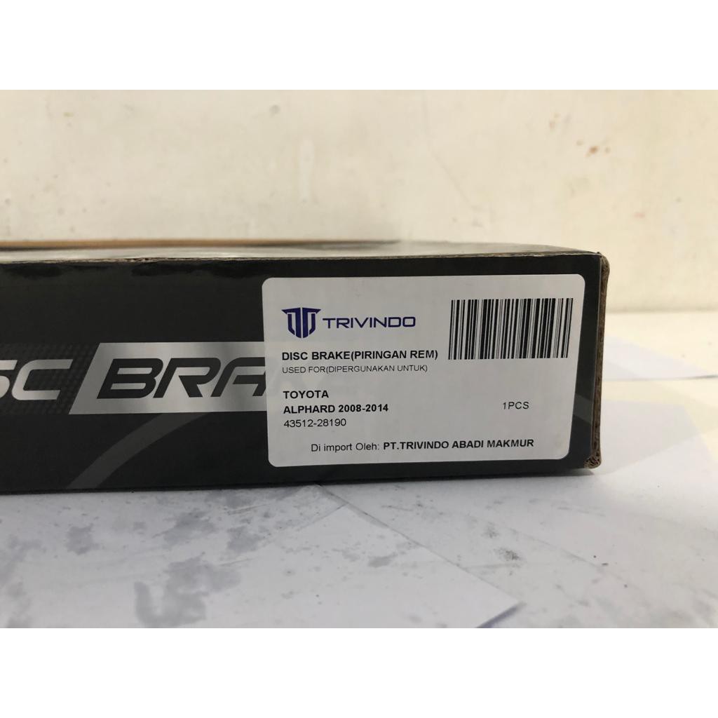 Disc Brake Piringan Rem depan Alphard 2008-2014 43512-28190 Trivindo