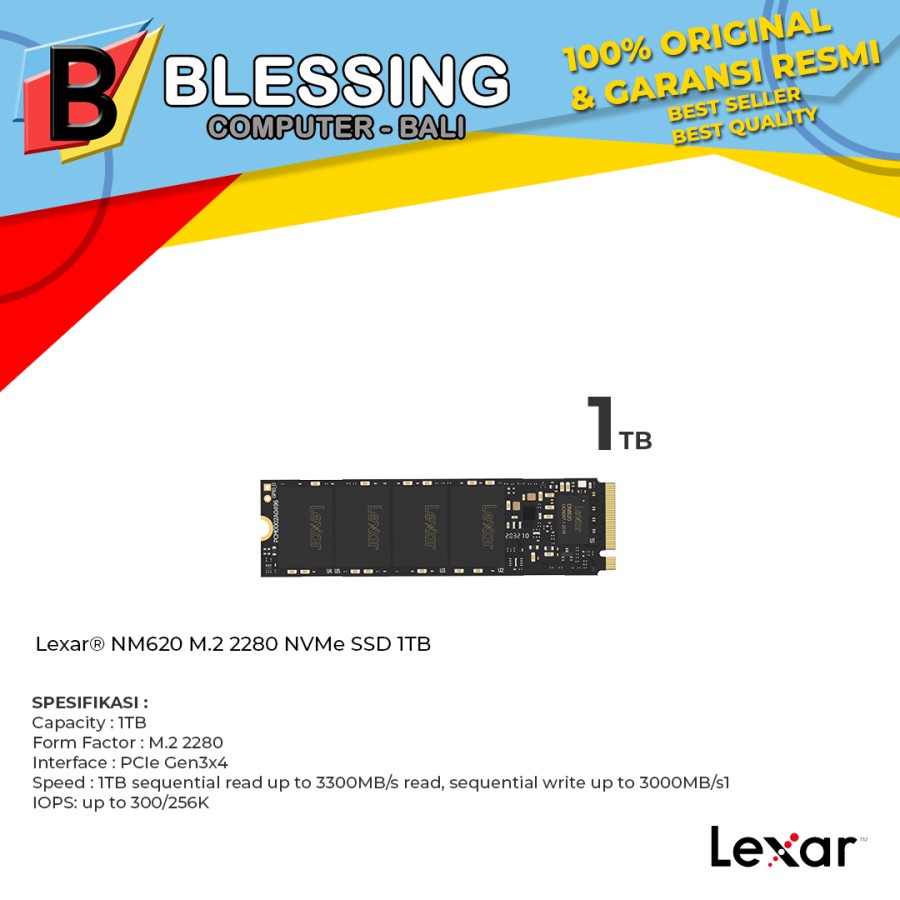 SSD LEXAR 1TB NM620 2280 NVMe PCIe / SSD 1TB / NVME 1TB Lexar