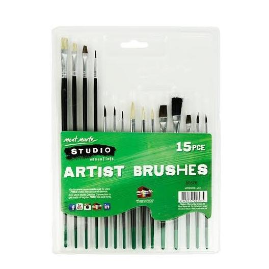 

TERBARUU!! Mont marte studio essential paint brush set isi 15pcs PROMO