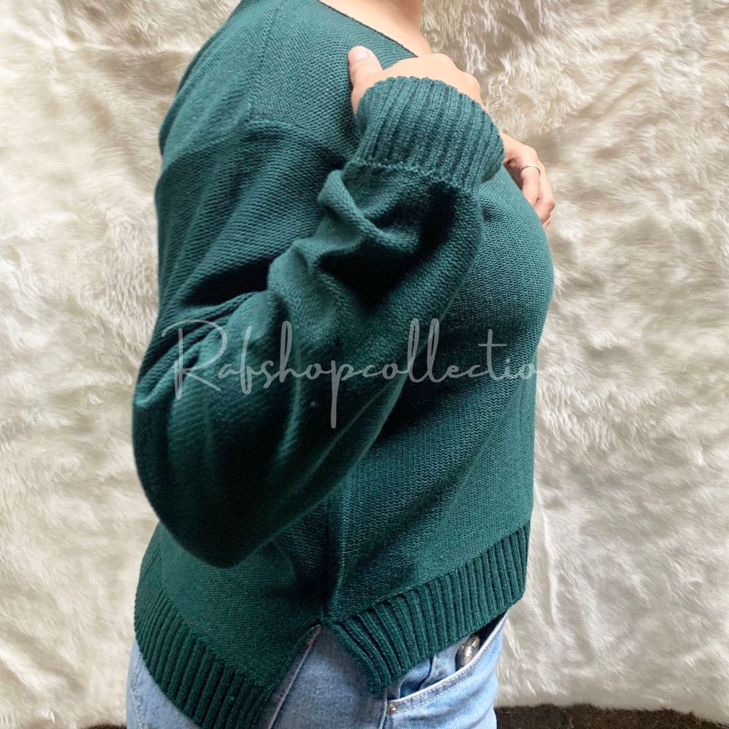 KAREEN POCKET 7GET  Atasan rajut_BLOUSE SAKU _korea style _Sweater Crop
