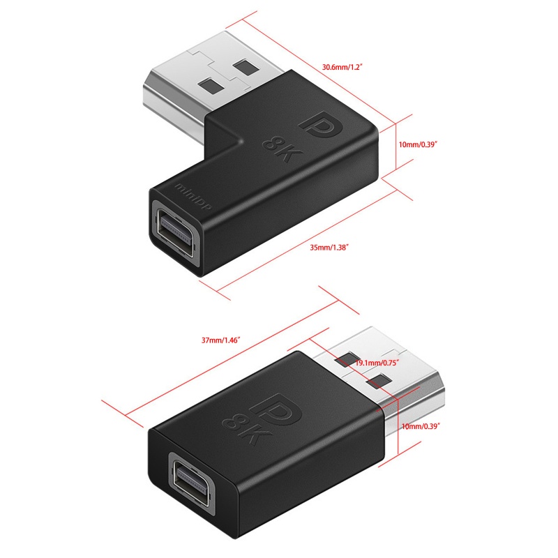 Btsg 8K Mini DP to DisplayPort 1.4 Adaptor Mini DP Female to DP Male 60Hz Converter