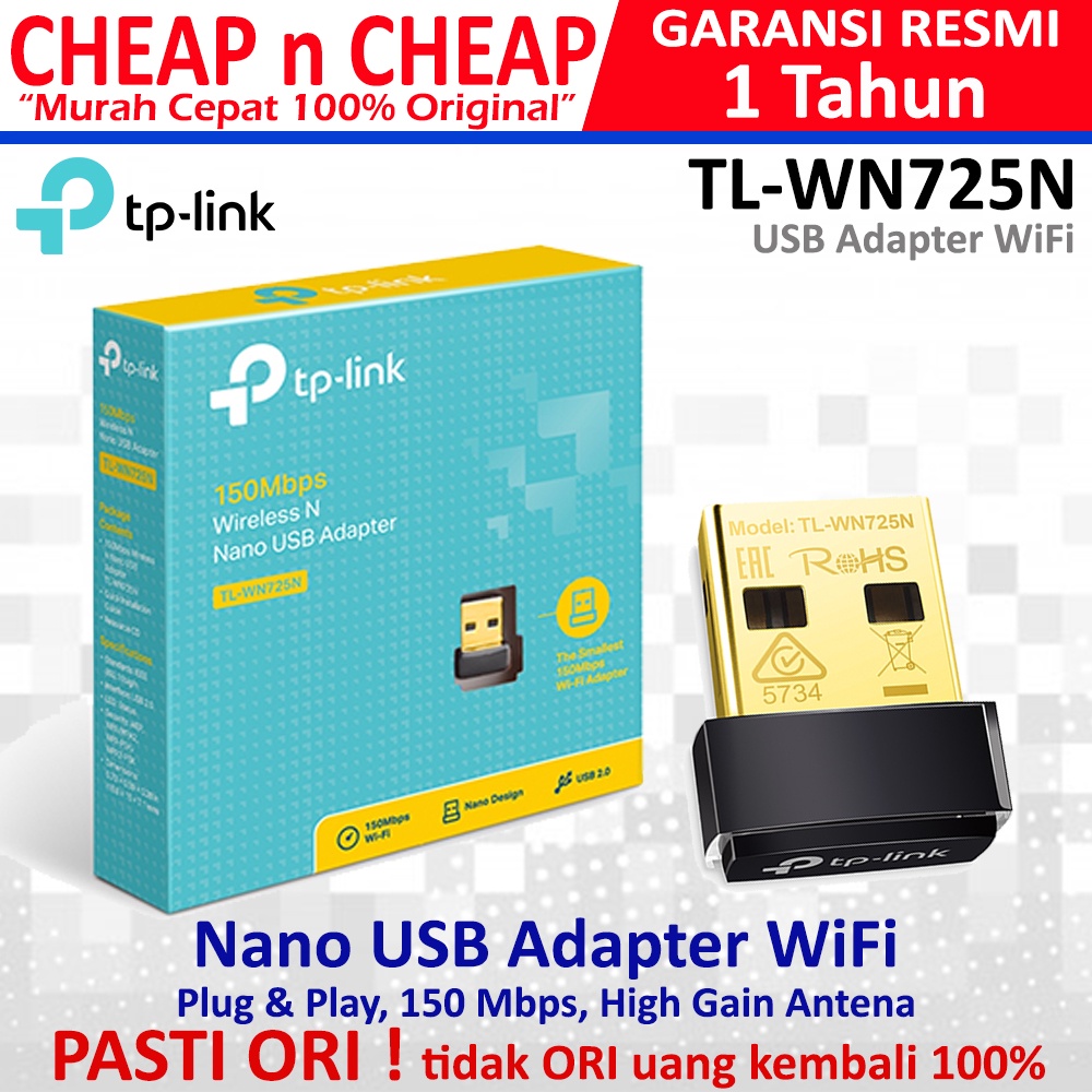 TP-Link TL-WN725N USB Adapter WiFi - TPLink WN 725N Adaptor Receiver