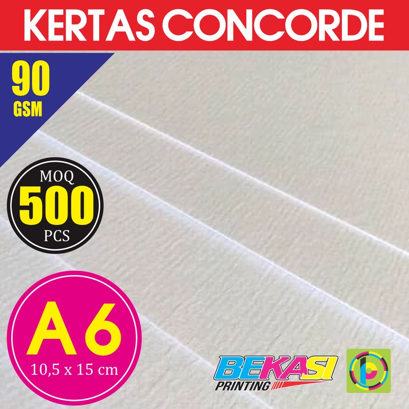 

Kertas Concorde 90 GSM Ukuran A6 10.5x14.8 cm isi 500 Lbr