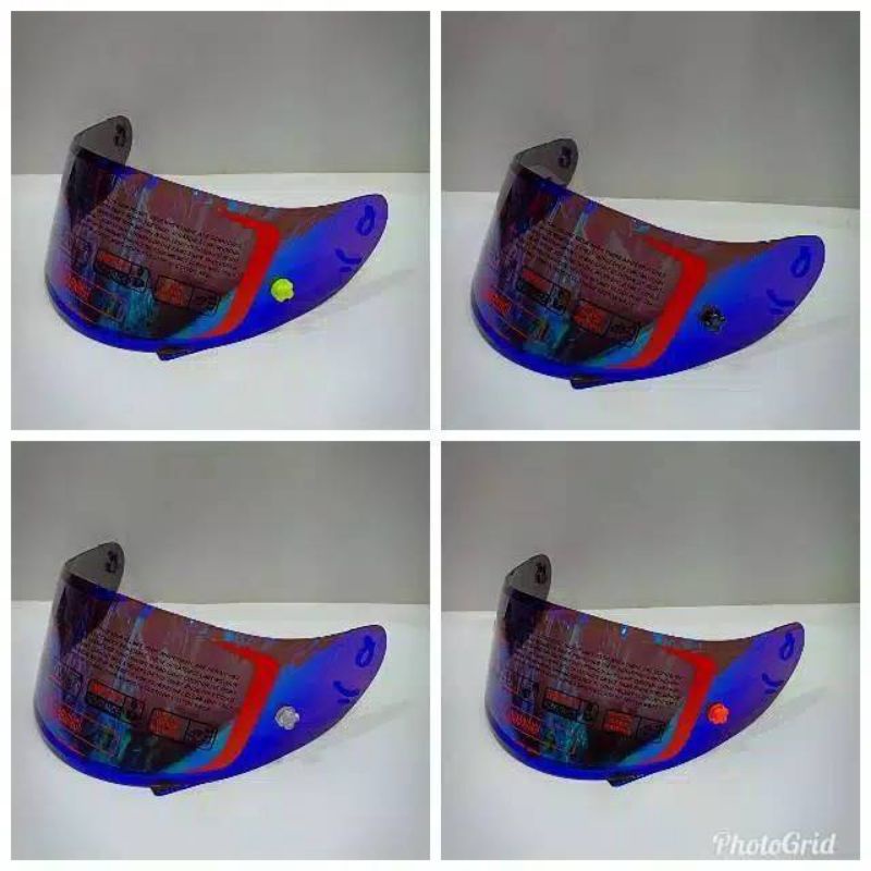 Flat visor kyt rc-7 + kyt r10 + kyt k2r iridium blue /gold /silver/hitam /putih/ tear off post