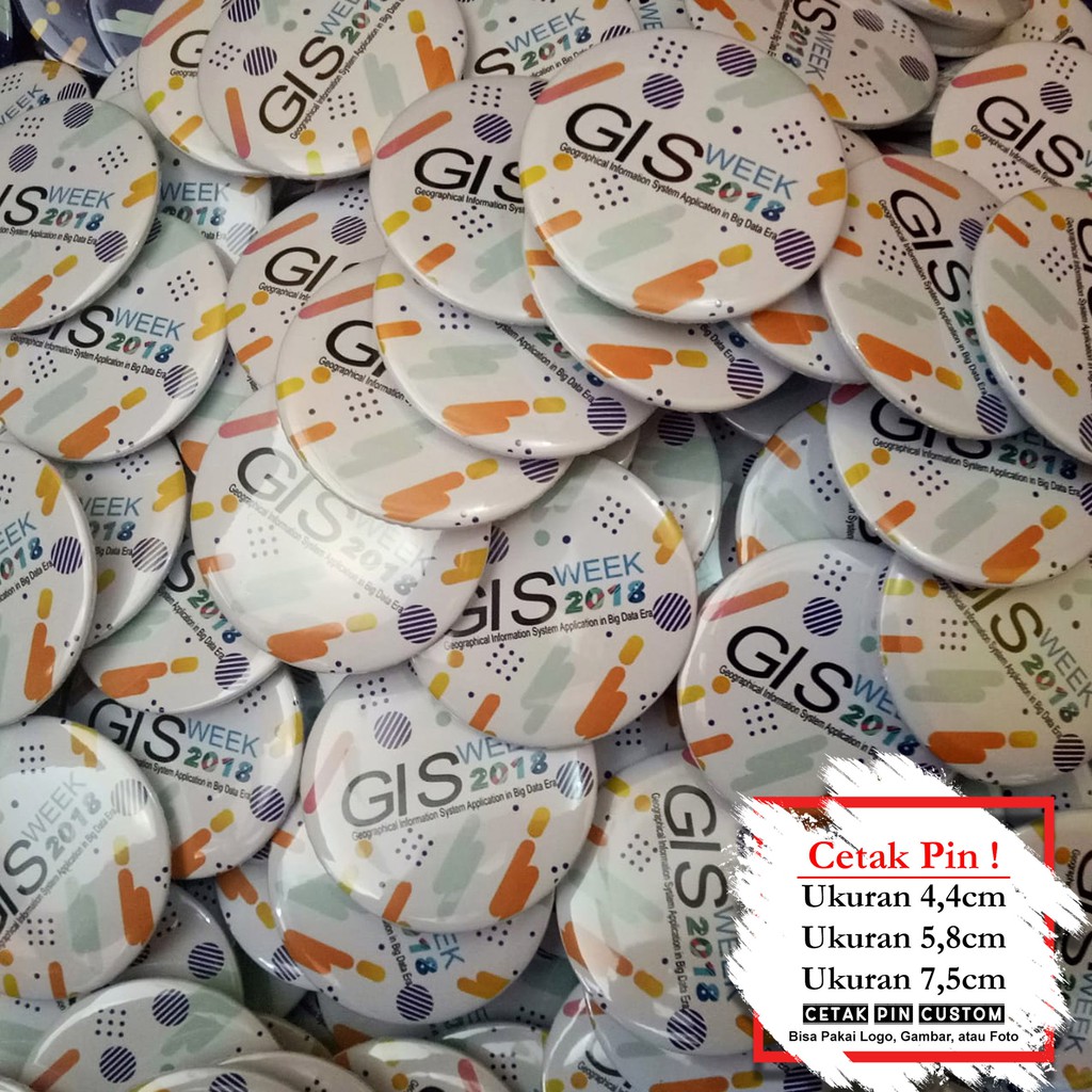 Cetak Pin Custom Ukuran 7,5cm Peniti