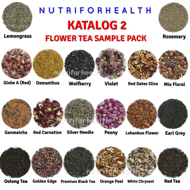 

Teh Bunga Flower Tea Osmanthus Silver Needle Genmaicha Golden Edge Red Carnation Peony Mix Floral