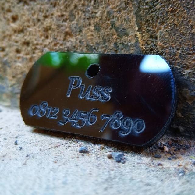 PAWTASTIC DOG TAG BLACK / NAME TAG ANJING BENTUK DOG TAG HITAM