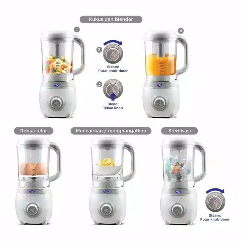 Blender Multifungsi Baby Safe 6 in 1 Baby Food Maker Mengukus, Memblender, Mencairkan, Menghangatkan, Merebus telur dan Mensteril