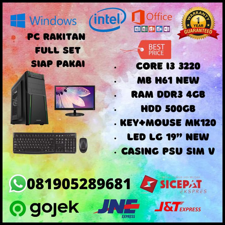 Paket Pc Rakitan Intel Core I3 3220 Ram 4Gb Hdd 500Gb