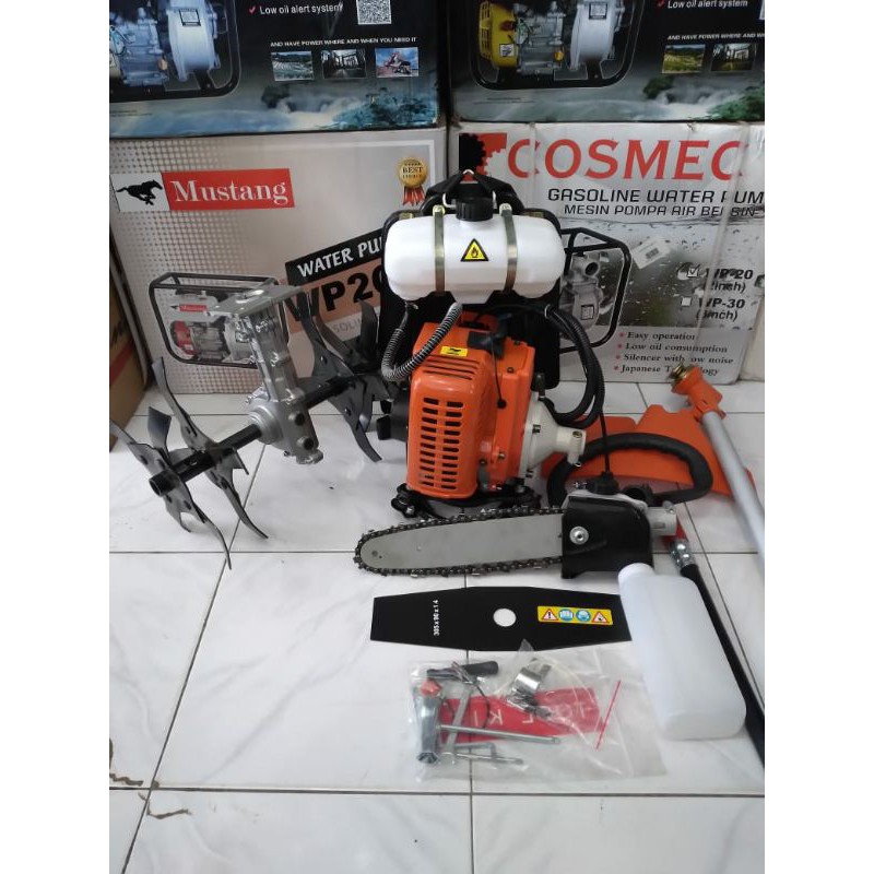 Paket Mesin Potong Rumput + Mini Chainsaw + Cultivator 1set