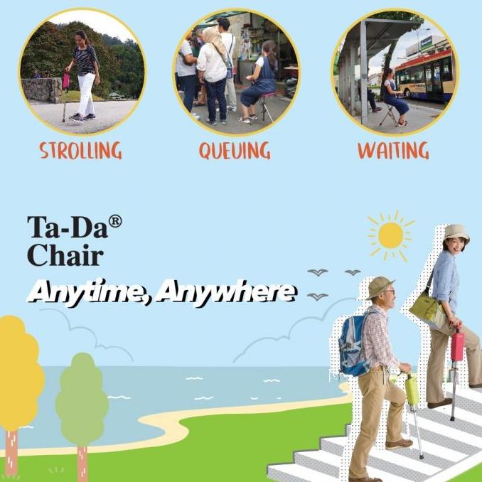 Promo Tongkat duduk Tongkat Kursi Lipat TaDa silahkan order