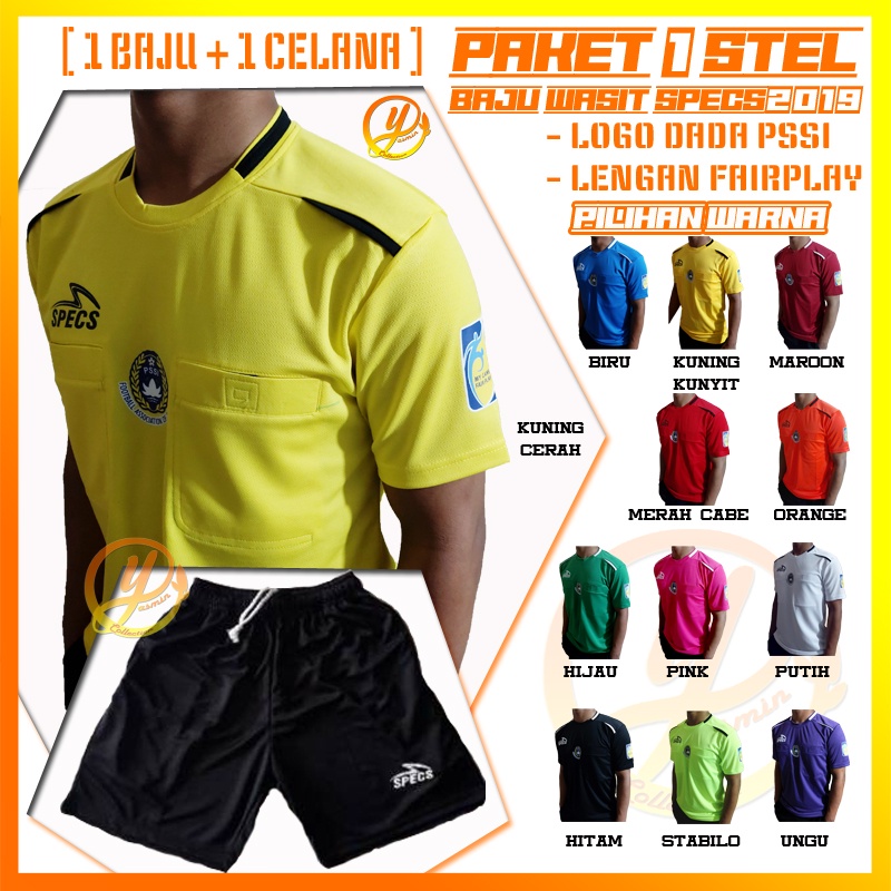 Baju Wasit ( PAKET 1 STEL ) SPECS2019 LOGO DADA PSSI - LENGAN FAIRPLAY