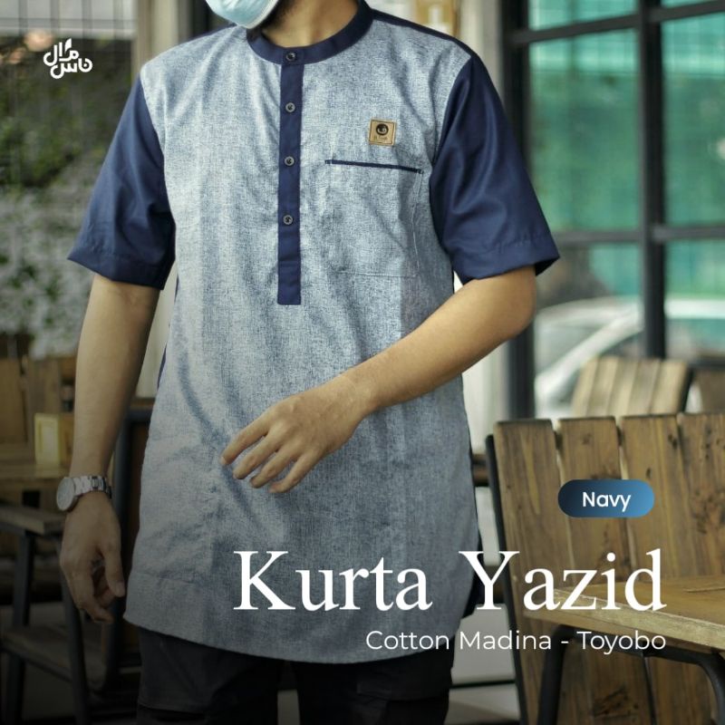 Kurta Pria Koko Pria Yazid Bahan Cotton Madian Toyobo