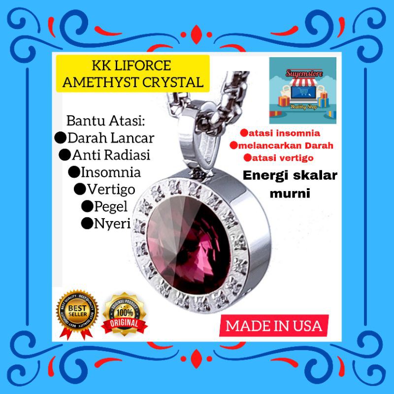 Kalung Kesehatan KK Liforce Amethyst Crystal Swarovski