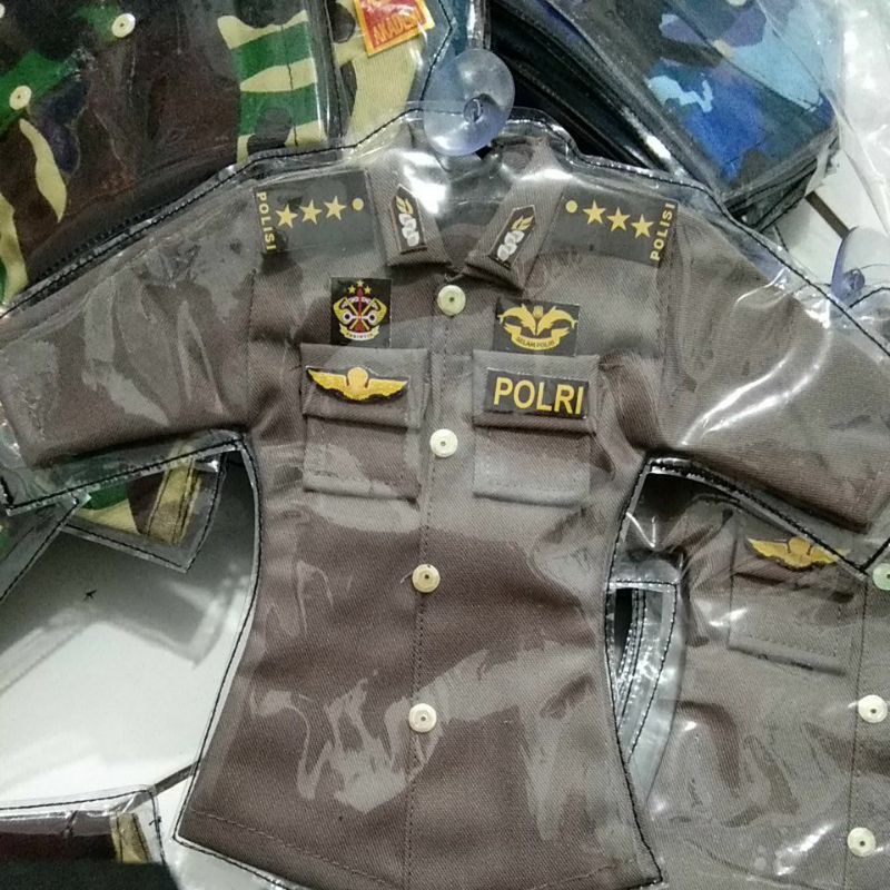 Miniatur Baju Polisi Terbaru Accesoris Gantungan Mobil Kaca  GILBERT ARMY STORE Pajangan Aksesoris