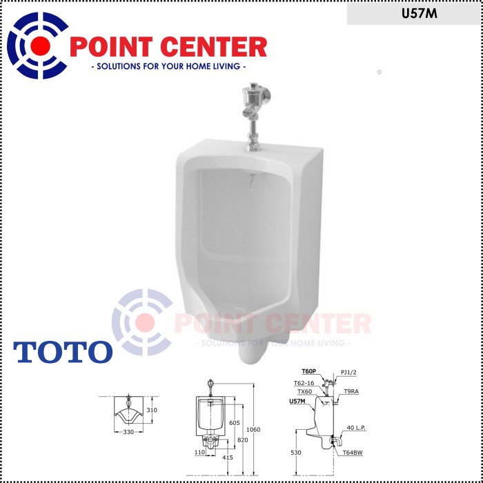 Jual TERMURAH TOTO U57M URINAL COMPLETE PUSH LOCAL / URINOIR Shopee
