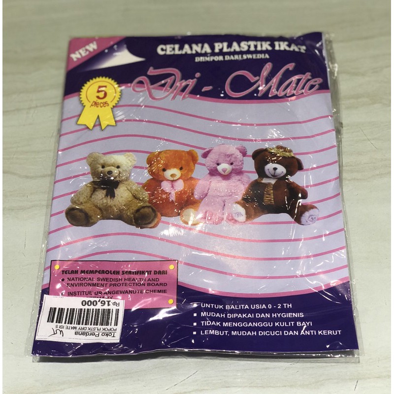 Popok Pelastik Bayi Dri-Mate POPOK SEKALI PAKAI1PACK(5 BUAH)BAHAN 100% AMAN&amp;NYAMAN PERLENGKAPAN BAYI popok dri mate bayi plastik