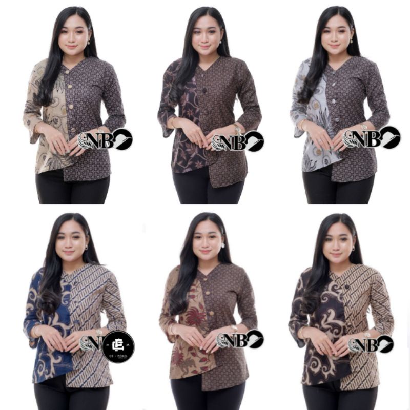 BAJU BATIK WANITA MODERN MONALISA GENES M,L,XL asli PEKALONGAN