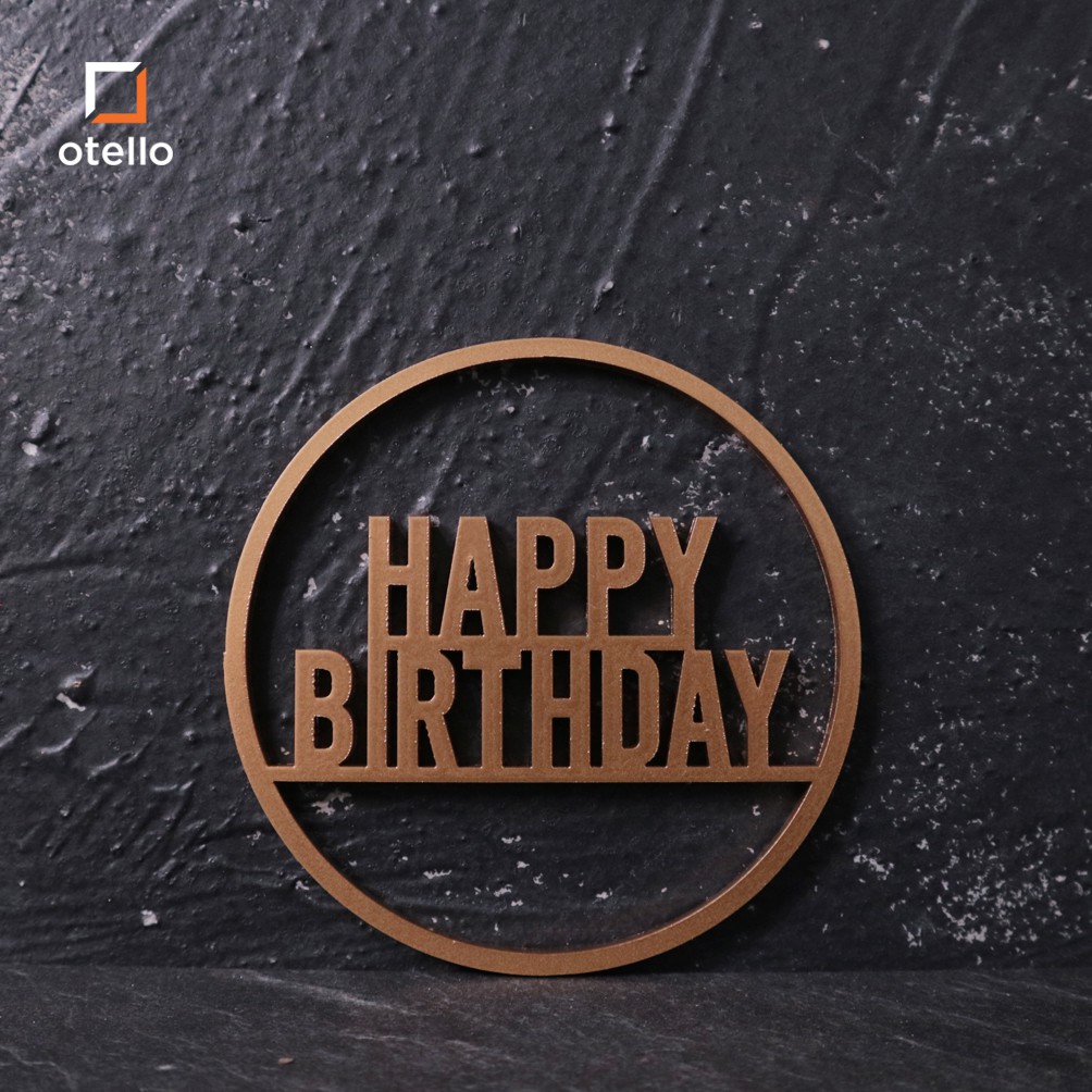 Stiker Label Akrilik Timbul | Happy Birthday | Hiasan Hampers Tag Kado | Dekorasi Kotak Kado