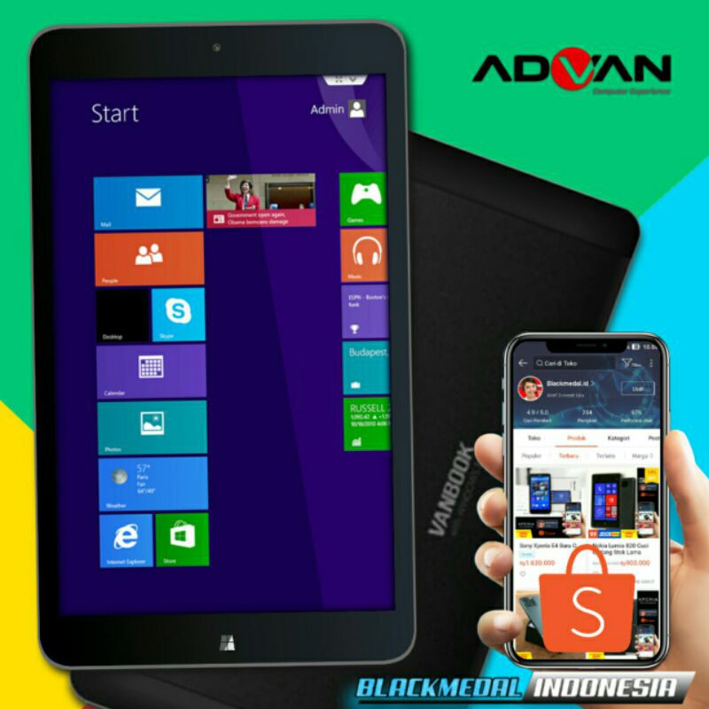 TABLET WINDOWS 8.1 ADVAN VANBOOK W80 ORIGINAL GARANSI EX RESMI ADVAN