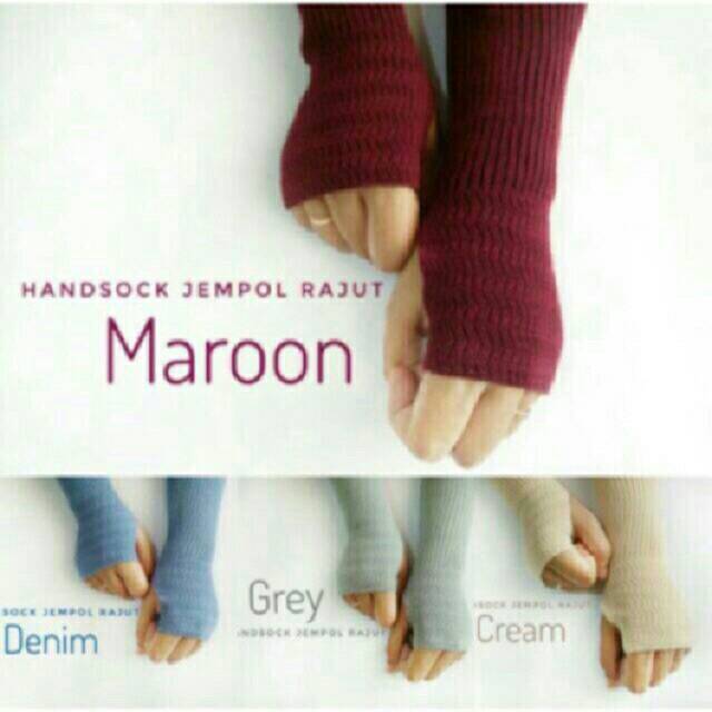 !!!TERMURAH !!! MANSET JEMPOL HANDSOCK RAJUT 2 in 1