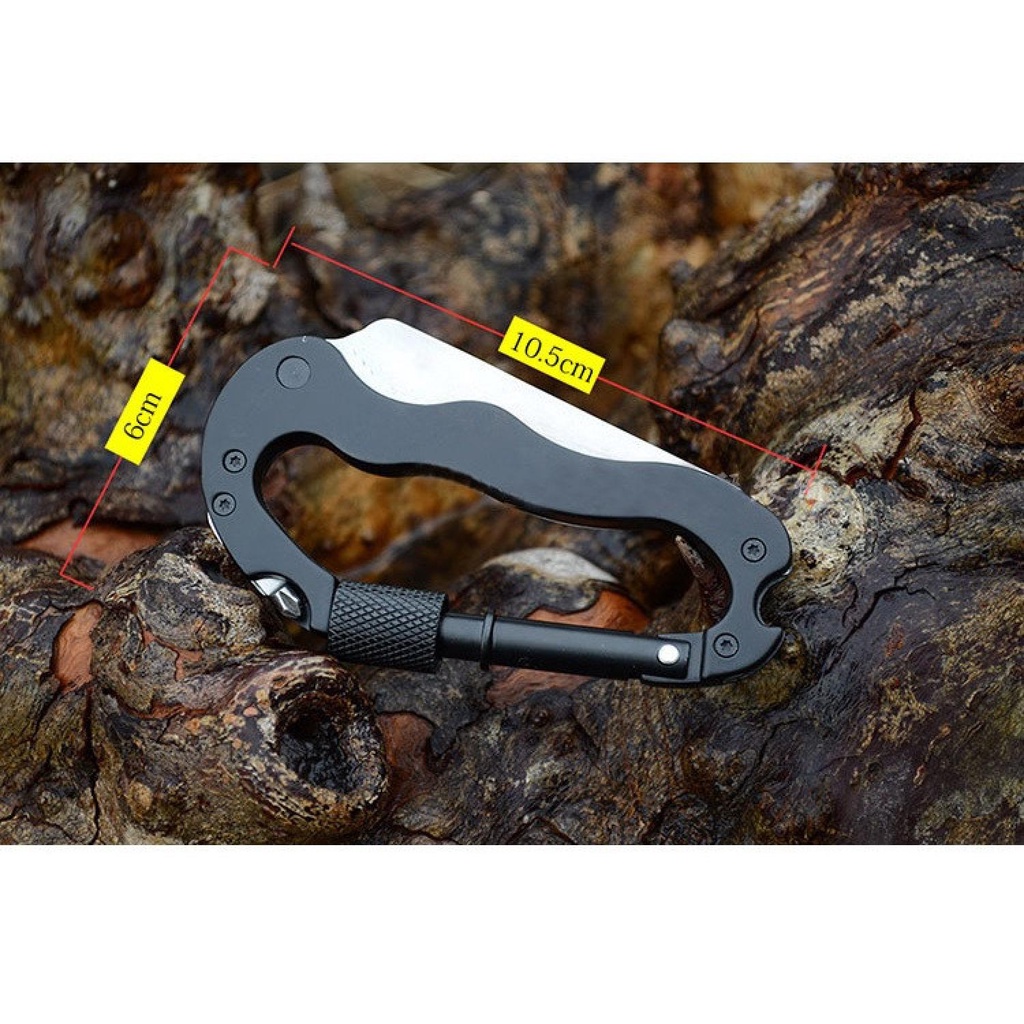 KNIFEZER Karabiner Pisau Lipat 5in1 Knife Survival EDC
