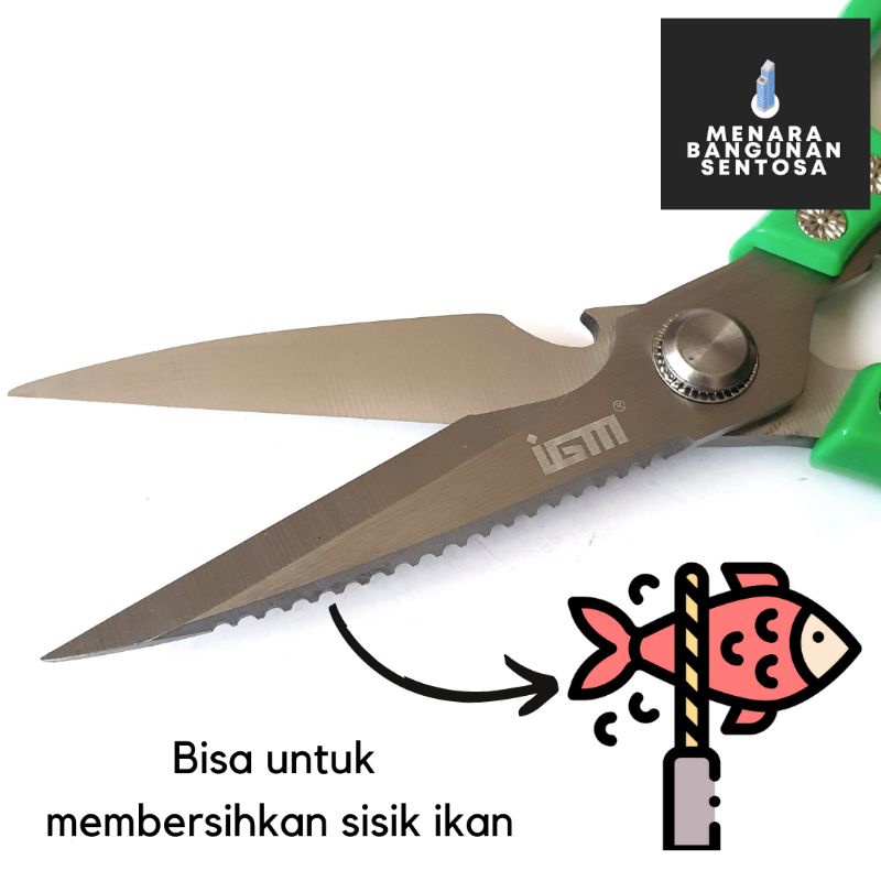 Gunting Dapur Serbaguna Stainless IGM - Ayam Ikan Sayur Multifungsi