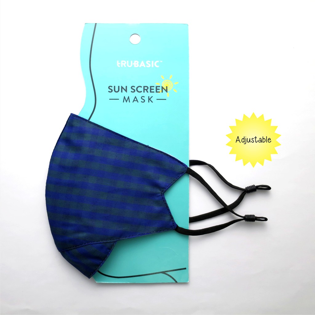 

Trubasic Masker Adjustable Cotton Premium D19 - Print kotak Biru