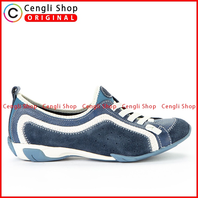 SEPATU SNEAKER KULIT HUSH PUPPIES WANITA ORIGINAL ASLI BIRU NAVY HW12