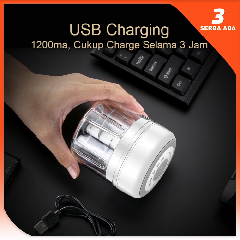 Mini Chopper Elektrik USB / Speedy Chopper Portable Elektrik / Penggiling Bumbu Elektrik / Penggiling Daging Portable Elektrik