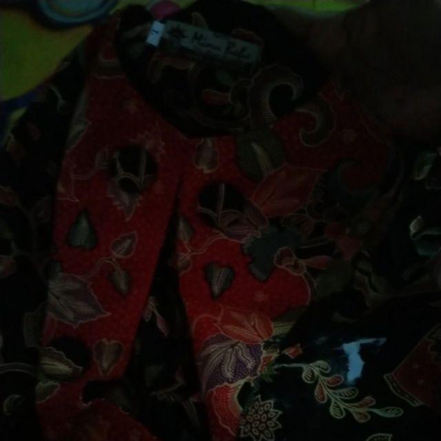 Sgziza Merah/biru/ Hitam Gamis Batik Rompi Keluarga