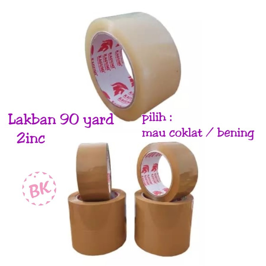 

satuan - Lakban tape selotip packing 90yard 2inc 90y bening coklat