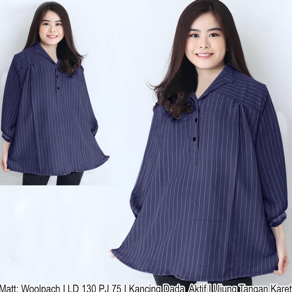 WSE390 - Blouse Jumbo Revo Atasan Oversize Lengan Panjang Atasan Wanita Blouse Kemeja BIGSIZE XXXL LD 130 CM PJ 75 CM PREMIUM QUALITY