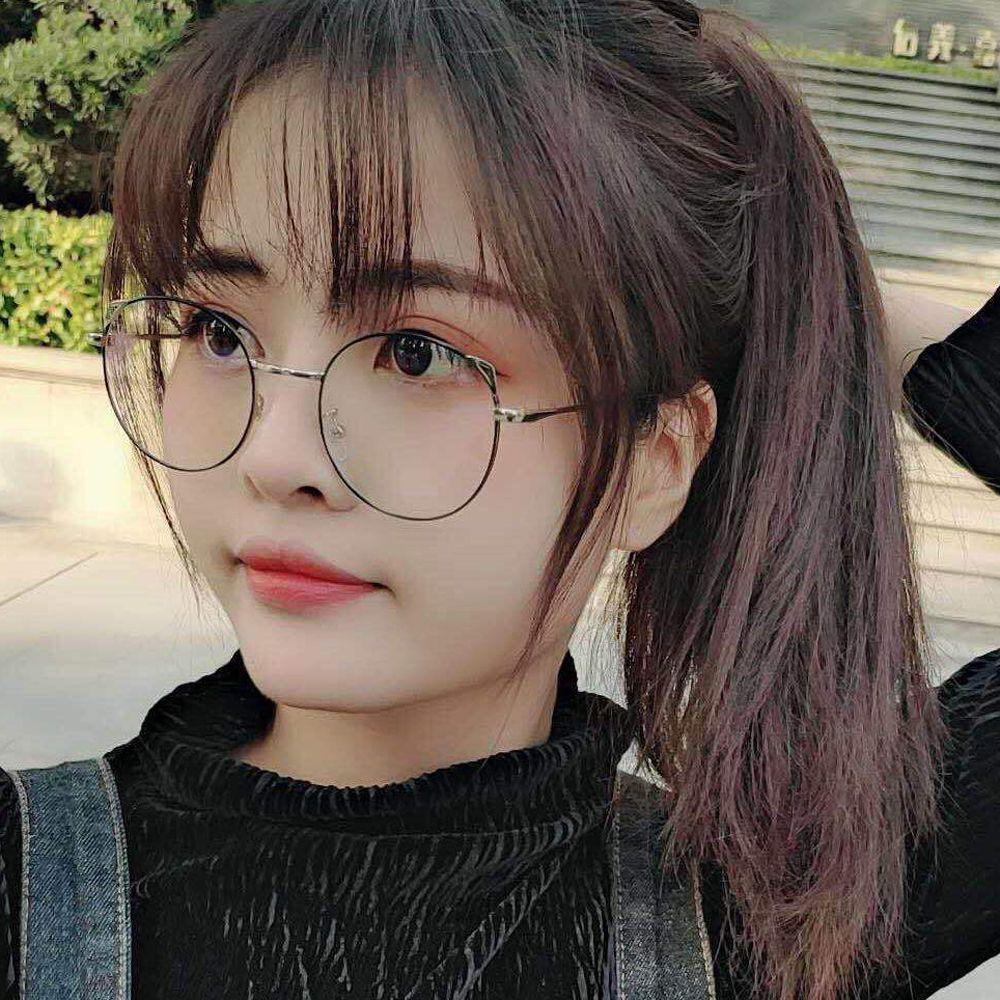 Mxbeauty Kacamata Anti Cahaya Biru Klasik Vintage Bentuk Telinga Kucing Frame Bingkai Logam Bulat Fashion Blue light blocking Komputer Eyeglasses