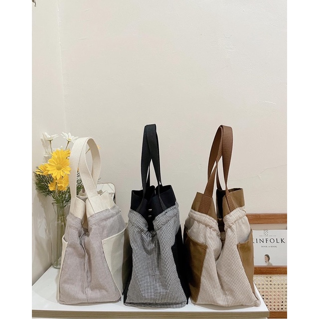 Areum Bag 아름 2in1 Canvas Bag Korea Sling Bag Tote bag Hand Bag Tas wanita lebaran hampers tas serut