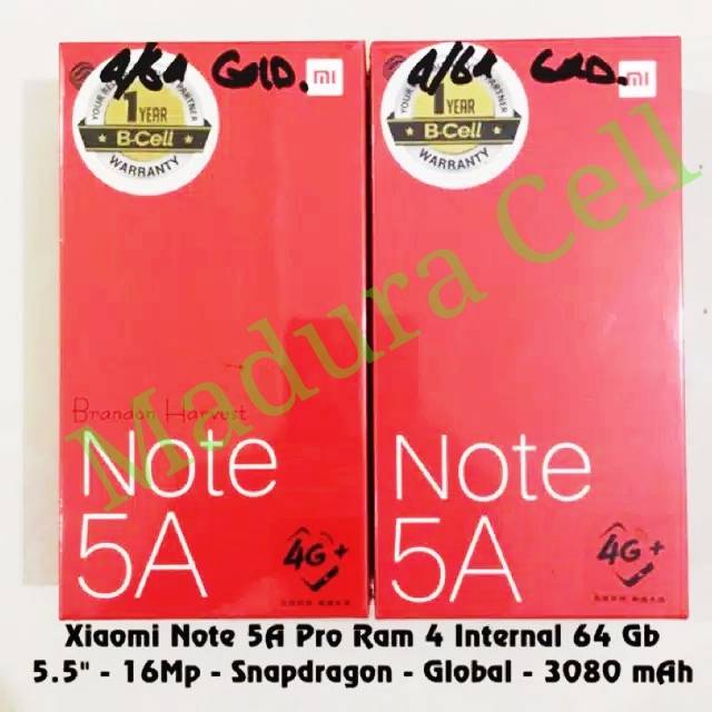 Xiaomi Redmi Note 5A Pro RAm 4GB ROM 64GB ORIGINAL GARANSI RESMI DISTRIBUTOR 1TAHUN